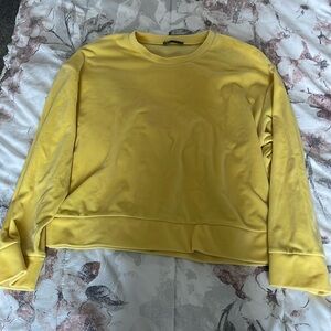Zara yellow velvet sweater shirt